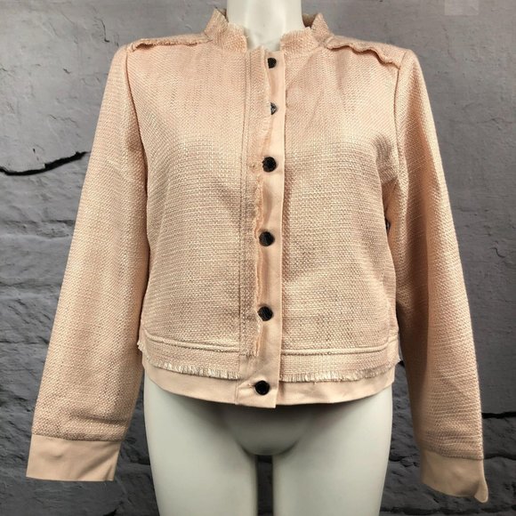 Dkny Jackets & Blazers - DKNY twill button up pink jacket long sleeve XL
